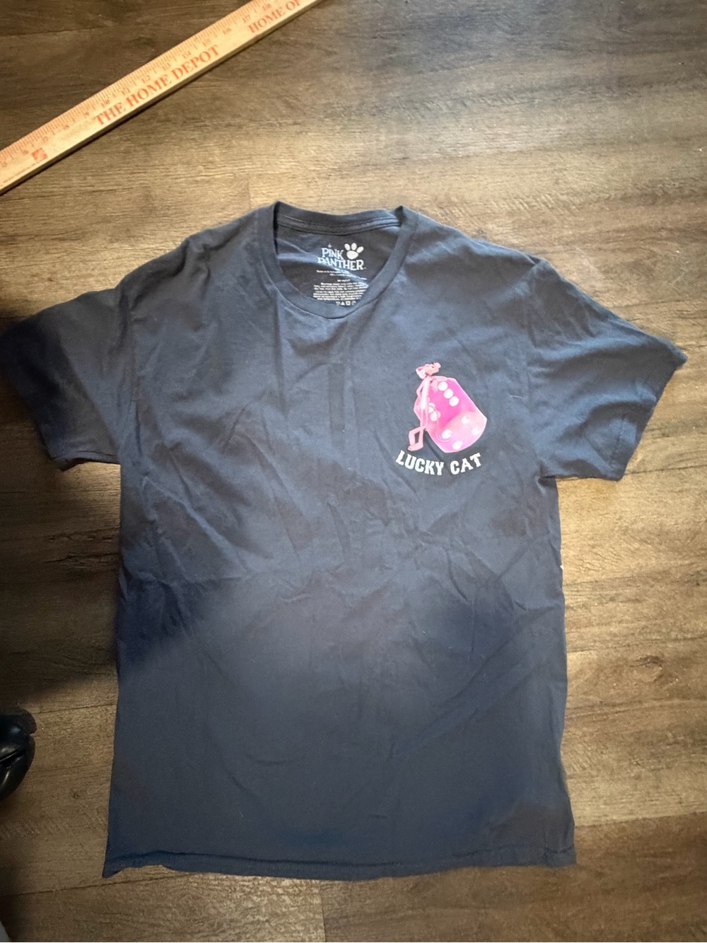 Pink Panther 'Lucky Cat' Navy Short-Sleeve Tee